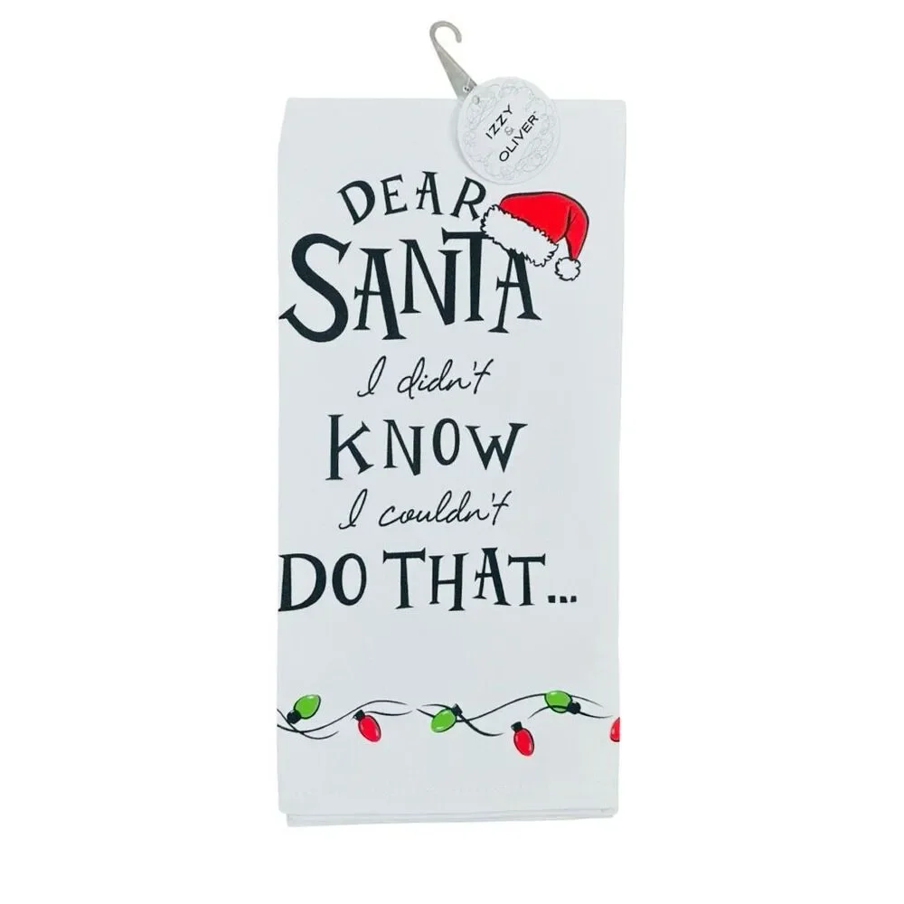 Izzy & Oliver Dear Santa I Didn’t Know I Couldn’t Do That Tea Towel - Set of 2